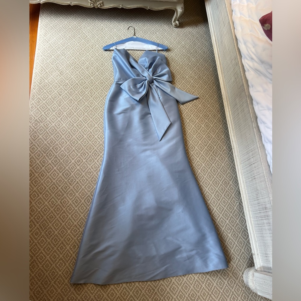 Badgley Mischka Strapless Light Blue Dress - Picture 5 of 9